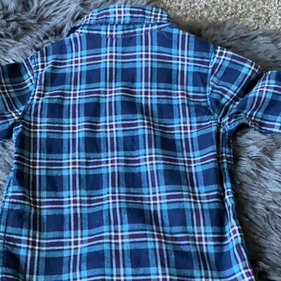 Carter’s long sleeve boys faux flannel plaid button down pants set. 18m - Picture 5 of 9